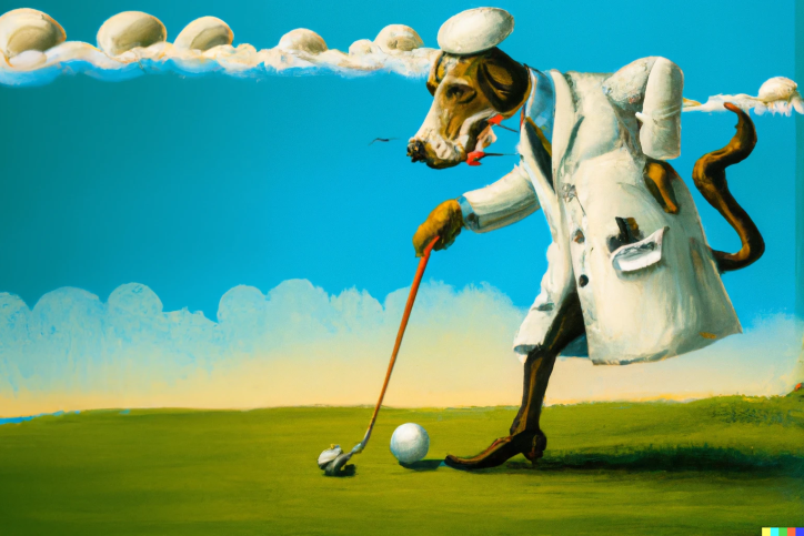 a roy lichenstein cartoon of a happy retired veterinarian w